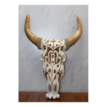 Ahşap Duvara Asmalı Bufalo Kafası