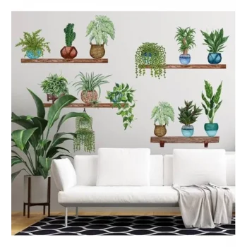 Ttt Tropikal Bitkiler Duvar Stickerı Model B