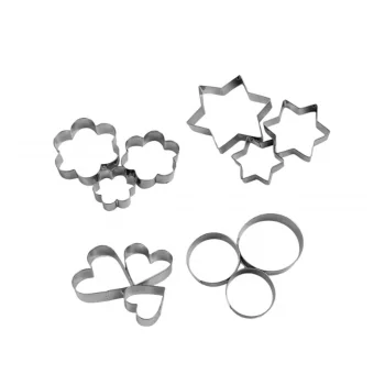 12 Adet Paslanmaz Çelik Kurabiye Kalıbı Seti