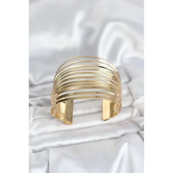 BFS Gold Renk Pirinç Kaburga Model Kadın Bileklik