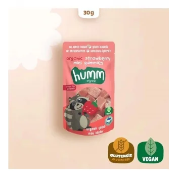 BFS   Humm Organik Çilekli Glutensiz Vegan Mini Küpler 30 Gr