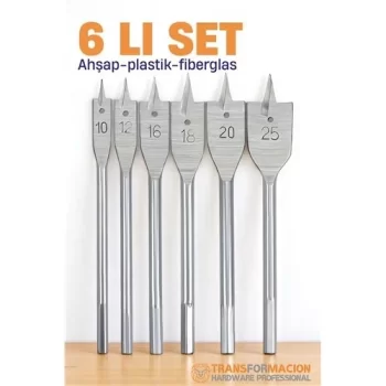 Ahşap Yaprak Matkap Ucu Seti - Plastik Fiberglas Ahşap Delik Açma Panç Seti