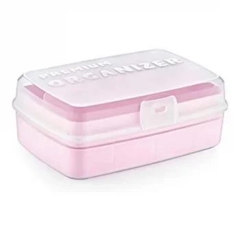 BUFFER® 12 Bölmeli Çok Amaçlı Takı Toka Kutusu Dikiş Kutusu Kapaklı Organizer Kutusu Bölmeli Kutu