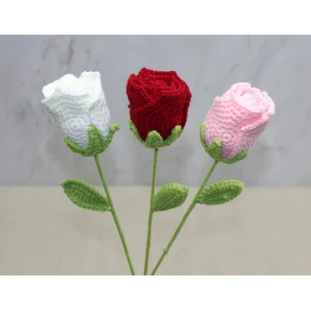 El Örgüsü Tekli Gül Gonca