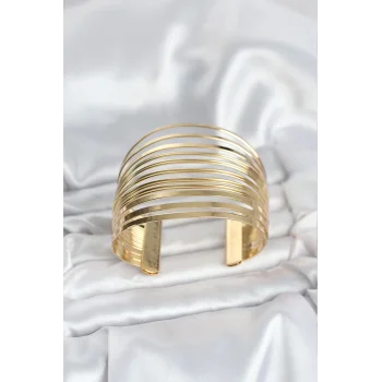 Gold Renk Pirinç Kaburga Model Kadın Bileklik