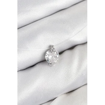 Misineli Zirkon Taşlı Model Gümüş Renk Hayalet Kolye