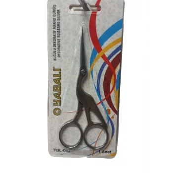 Nakış Makası Kuğulu Dekoratif Makas Gümüş YBL-043 Model 13