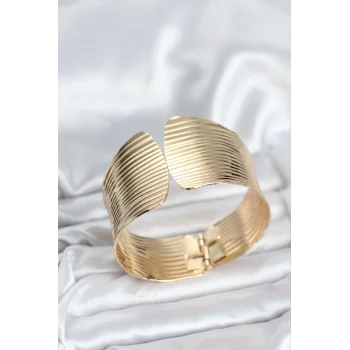 Pirinç Gold Renk Levha Model Kadın Bileklik
