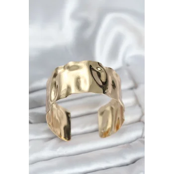Pirinç Gold Renk Levha Model Kadın Bileklik