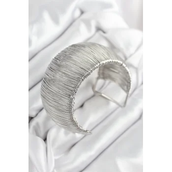 Pirinç Tel Sarma Model Gümüş Renk Kadın Bileklilk