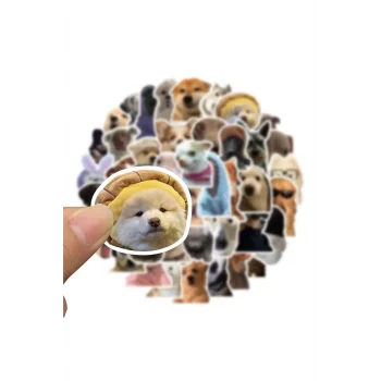 Sevimli Köpek Çıkartmaları Laptop Notebook Tablet Sticker Seti