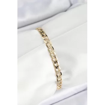 Xuping Pirinç Klasik Ezme Zincir Model Gold Renk Kadın Bileklik