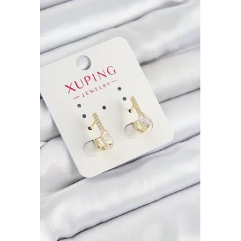 Xuping Zirkon Taşlı I Model Gold Renk Kadın Küpe