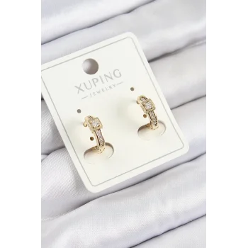 Xuping Zirkon Taşlı Kemer Model Gold Renk Kadın Küpe