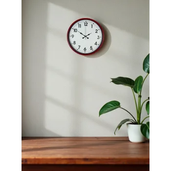 Zentime 36 Cm Kırmızı Dekoratif Duvar Saati