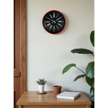 Zentime 36 Cm Kırmızı Dekoratif Duvar Saati