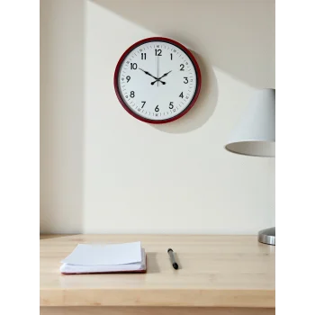 Zentime 36 Cm Kırmızı Dekoratif Duvar Saati