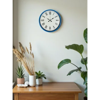 Zentime 36 Cm Mavi Dekoratif Duvar Saati