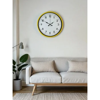 Zentime 36 Cm Sarı Dekoratif Duvar Saati