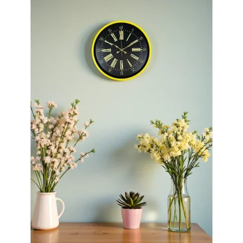 Zentime 36 Cm Sarı Dekoratif Duvar Saati