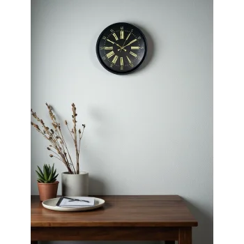 Zentime 36 Cm Siyah Dekoratif Duvar Saati