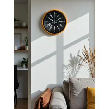 Zentime 36 Cm Turuncu Dekoratif Duvar Saati