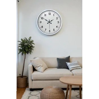 Zentime 40 Cm Beyaz Klasik Duvar Saati