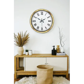 Zentime 40 Cm Gold Lüks Duvar Saati