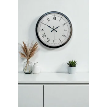 Zentime 40 Cm Siyah Şık Duvar Saati