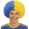 Sarı Lacivert Kıvırcık Afro Bonus Taraftar Peruğu