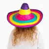Sombrero Meksika Şapkası Renkli Örme Hasır Çocuk Boy