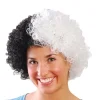 Siyah Beyaz Kıvırcık Afro Bonus Taraftar Peruğu