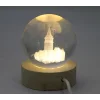 3D İstanbul Temalı Kristal Cam Küre Led Lamba Model 3