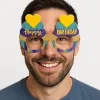 Cupcake Temalı Doğum Günü Renkli Karton Happy Birthday Gözlüğü 6 Adet