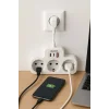 Çoklu Kablolu Priz Yüksek Gerilim Korumalı 3’lü Priz 1x Usb 2x Type-c Çıkışlı Grup Priz Çoğaltıcı Siyah