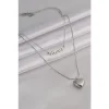 Colezium CLZ741 -  316L Çelik Gümüş Renk 'forever' Yazılı 3D Kalp Model Kadın Kolye