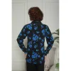 Mavi Çiçekli Dokuma Gömlek Siyah 1500049
