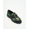 Jedi Kauçuk Tabanlı Etnik Desenli Kadın Oxford Ayakkabı - Yeşil
