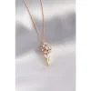 Colezium CLZ943  Gold Renk Çiçek Model Zirkon Taşlı Kadın Kolye