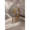 Colezium CLZ943  316L Çelik Gold Renk Ay Yıldız Figür Zirkon Taşlı Kadın Kelepçe