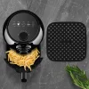 BUFFER® Siyah Isıya Dayanıklı Yıkanılabilir Silikon Fırın Ve Airfryer Kare Model Pişirme Matı 21,5 Cm