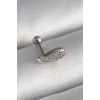 316L Çelik Gümüş Renk Zirkon Taşlı Kanat Tragus Piercing - TJ-PR1269