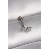 316L Çelik Gümüş Renk Zirkon Taşlı Yıldız Model Tragus Piercing - TJ-PR1353