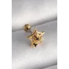 316L Çelik Gold Renk Siyah Zirkon Taş Detay Örümcek Ağ Model Tragus Piercing - TJ-PR1292