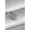 316L Çelik Gümüş Renk Zirkon Taşlı Ay Yıldız Tragus Piercing - TJ-PR1257