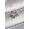316L Çelik Gümüş Renk Zirkon Taş Detay Yıldız Model Tragus Piercing - TJ-PR1313
