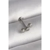 316L Çelik Gümüş Renk Zirkon Taşlı Tragus Piercing - TJ-PR1349