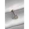 316L Çelik Gümüş Renk Zirkon Taşlı Kalp Model Tragus Piercing - TJ-PR1347