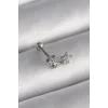 316L Çelik Gümüş Renk Zirkon Taşlı Yıldız Tragus Piercing - TJ-PR1245