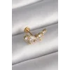 316L Çelik Gold Renk Zirkon Taşlı Tragus Piercing - TJ-PR1336